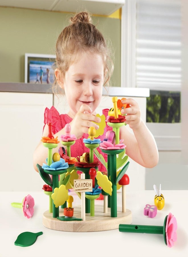 Gserin Wooden Flower Garden Building Toys for Kids, STEM Educational Activity Preschool Kit Gift for Boys Girls Age 3 4 5 6 7 Years Old, Stacking Game for Toddlers Build a Bouquet Spring Gifts - Image 3